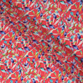 Red Leaf Printed Viscose Crepe 110cm