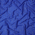 Royal Blue Metallic Motif Pure Silk Satin Fabric 140 Cms Width Made in India-D24930