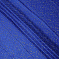Royal Blue Metallic Motif Pure Silk Satin Fabric 140 Cms Width Made in India-D24930