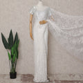 Pearl White French Chantilly Lace Saree