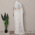 Pearl White French Chantilly Lace Saree