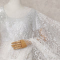 Pearl White French Chantilly Lace Saree