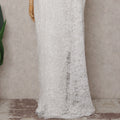 Pearl White French Chantilly Lace Saree