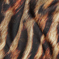 Brown And Black Animal Print Viscose Crepe Fabric Tiger Pattern Soft Flowing Dress Material 110 Cms Width India-D27937