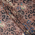 Brown Animal Printed Viscose Crepe Fabric Multicolor Leopard Pattern Soft Flowing Dress Material 110 Cms Width India-D27942