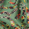 Green Abstract Swirl Printed Viscose Crepe Fabric Multicolor Artistic Pattern Soft Flowing Dress Material 110 Cms Width India-D27943