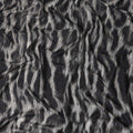 Black Abstract Animal Printed Viscose Crepe Fabric Grey Textured Streak Design Soft Flowing Dress Material 110 Cms Width India-D27940