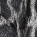 Black Abstract Animal Printed Viscose Crepe Fabric Grey Textured Streak Design Soft Flowing Dress Material 110 Cms Width India-D27940