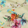 Cream Floral Printed Viscose Crepe Fabric Multicolor Blossom Design Soft Flowing Dress Material 110 Cms Width India-D27939