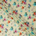 Cream Floral Printed Viscose Crepe Fabric Multicolor Blossom Design Soft Flowing Dress Material 110 Cms Width India-D27939
