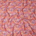 Peach Floral Printed Viscose Crepe Fabric Soft Flowing Dress Material 110 Cms Width India-D27936 Regal Fabrics