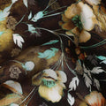 Brown Floral Jacquard Viscose Crepe 110cm