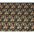 Brown Floral Jacquard Viscose Crepe 110cm