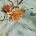 Green Floral Jacquard Viscose Crepe 110cm