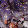 Purple Floral Jacquard Viscose Crepe 110cm