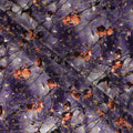 Purple Floral Jacquard Viscose Crepe 110cm