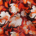 Red Floral Jacquard Viscose Crepe 110cm