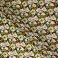 Black Floral Viscose Modal Satin Fabric 110cm - 0617764