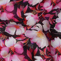 Pink Floral Jacquard Viscose Crepe 110cm