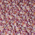 Purple Floral Jacquard Viscose Crepe 110cm