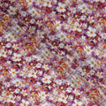 Purple Floral Jacquard Viscose Crepe 110cm