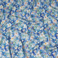 Blue Floral Jacquard Viscose Crepe 110cm