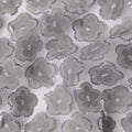 Grey Floral Nylon Tulle Embroidery Fabric 140cm