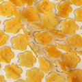 Yellow Floral Nylon Tulle Embroidery Fabric 140cm