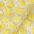 Yellow Floral Nylon Tulle Embroidery Fabric 140cm