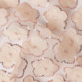 Beige Floral Nylon Tulle Embroidery Fabric 140cm