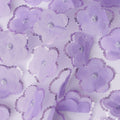Purple Floral Nylon Tulle Embroidery Fabric 140cm
