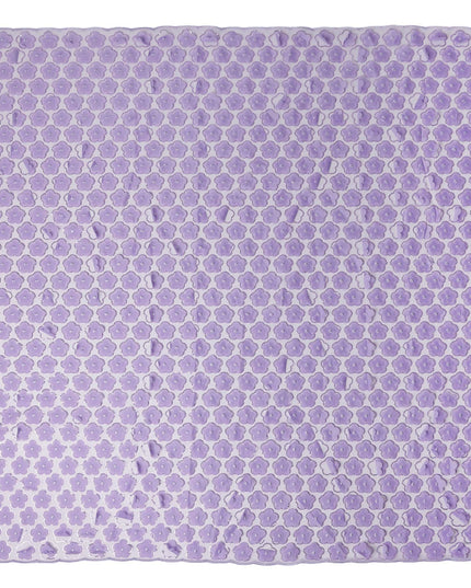 Purple Floral Nylon Tulle Embroidery Fabric 140cm