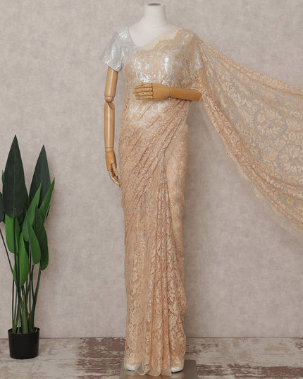 Antique Gold Metallic Lace Saree