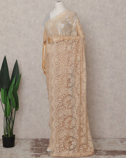 Antique Gold Metallic Lace Saree