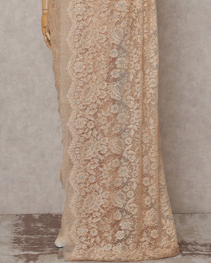 Antique Gold Metallic Lace Saree