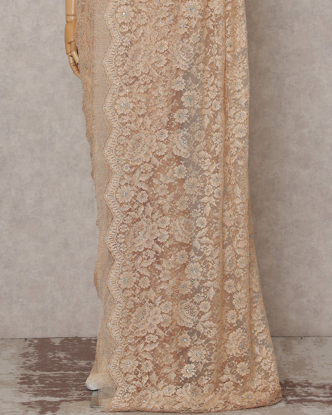 Antique Gold Metallic Lace Saree