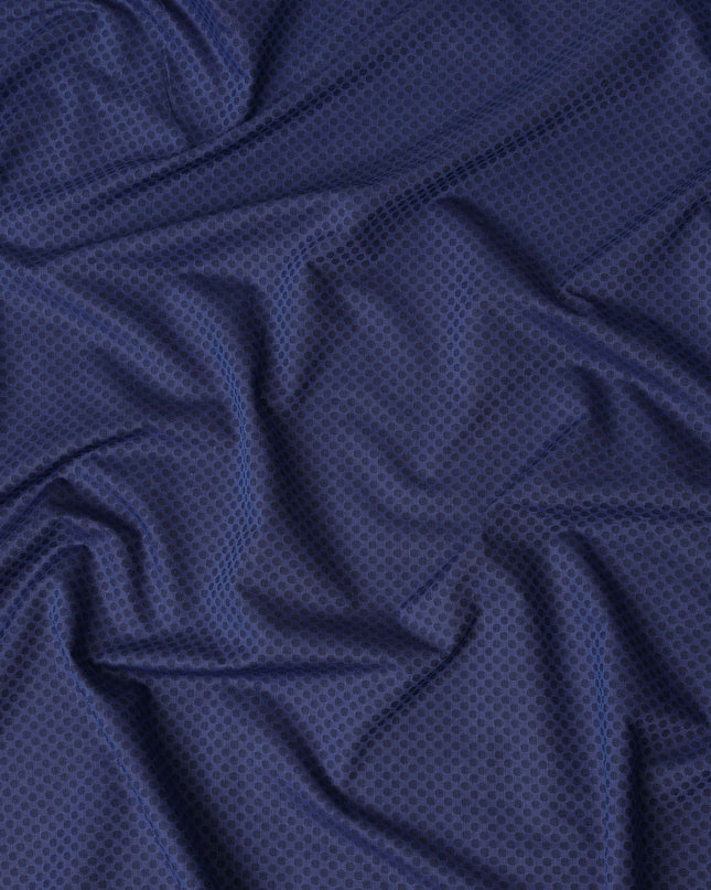 Navy Dot Cotton Shirting Fabric 150cm