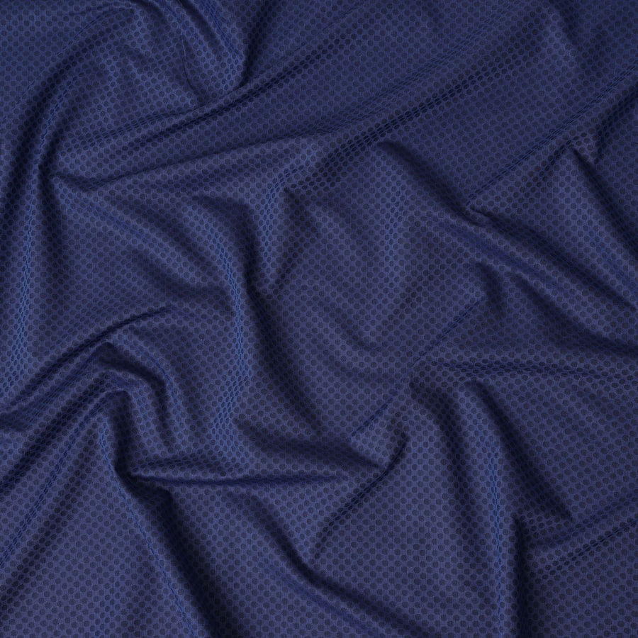 Navy Dot Cotton Shirting Fabric 150cm