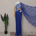 Royal Blue French Chantilly Lace Saree