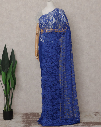 Royal Blue French Chantilly Lace Saree