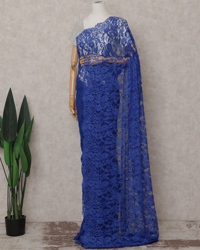 Royal Blue French Chantilly Lace Saree