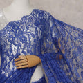 Royal Blue French Chantilly Lace Saree