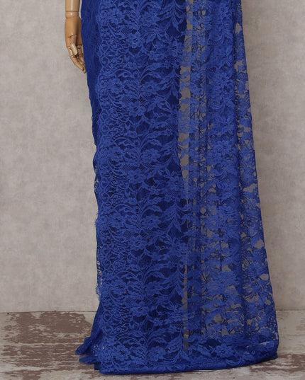 Royal Blue French Chantilly Lace Saree