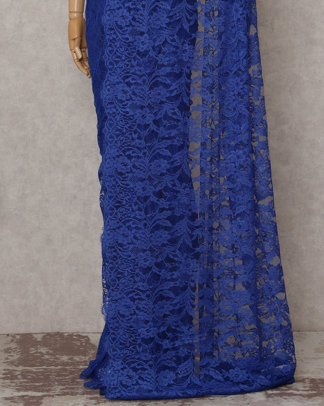 Royal Blue French Chantilly Lace Saree
