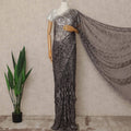 Taupe Brown Premium French 2 Tone Chantilly Saree Lace 5.5 Mtrs Length 110 Cms Width Designer Net Fabric Made In France, Blouse Not Included-D28113