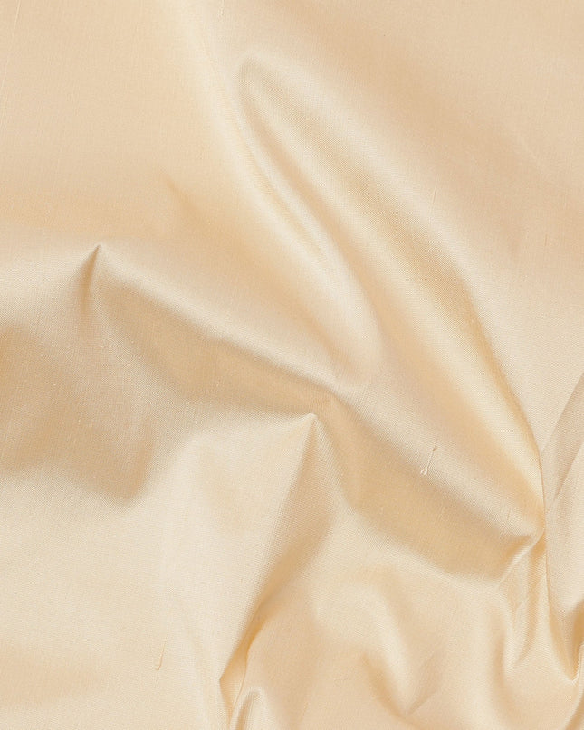 Beige Plain Pure Raw Silk Fabric, 140 Cms Width, Made in India-D25983
