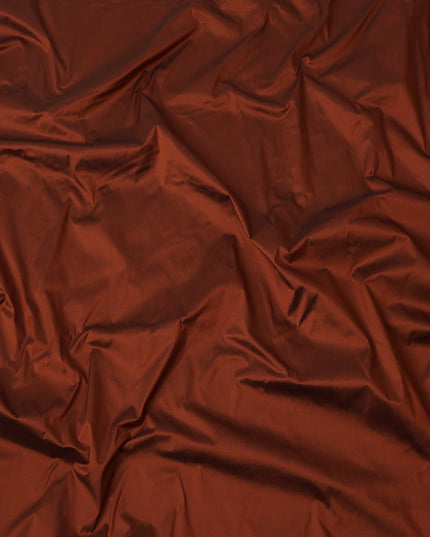 Rust Brown Plain Pure Raw Silk Fabric, 140 Cms Width, Made in India-D25984