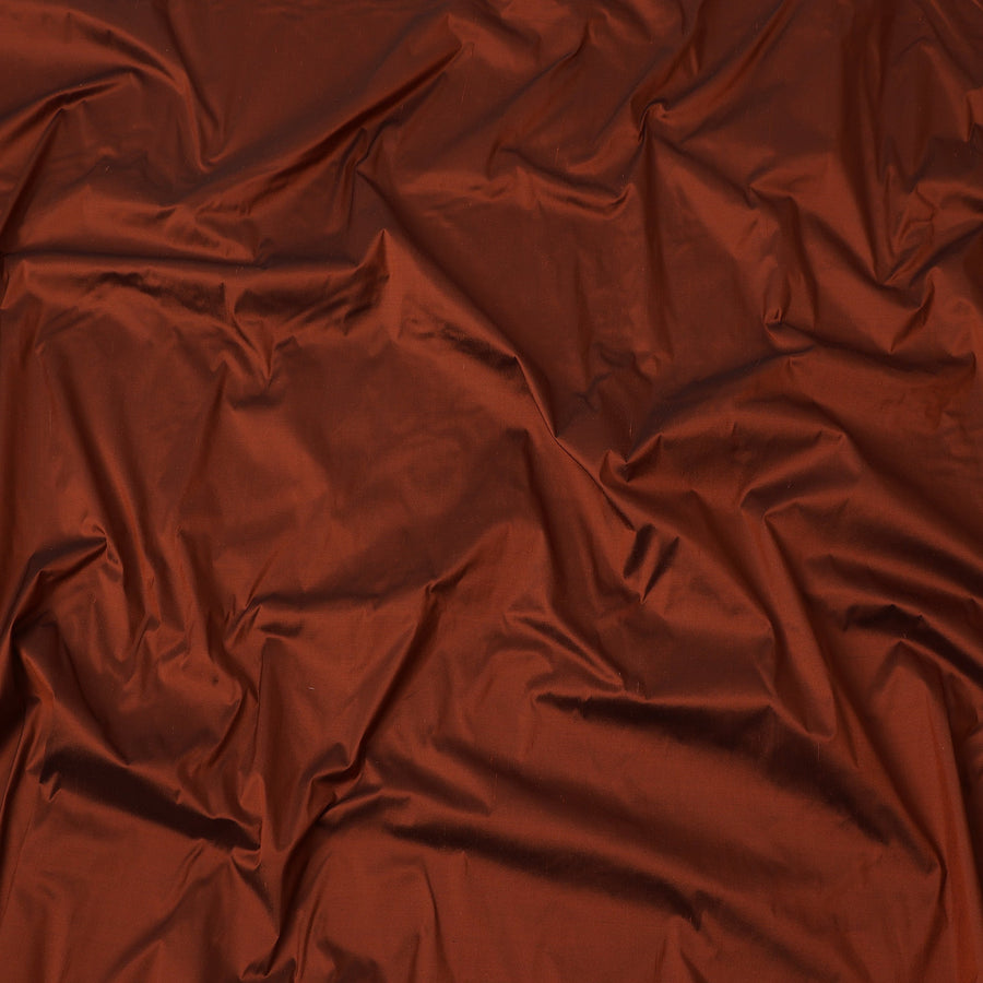 Rust Brown Plain Pure Raw Silk Fabric, 140 Cms Width, Made in India-D25984