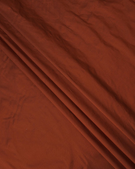 Rust Brown Plain Pure Raw Silk Fabric, 140 Cms Width, Made in India-D25984
