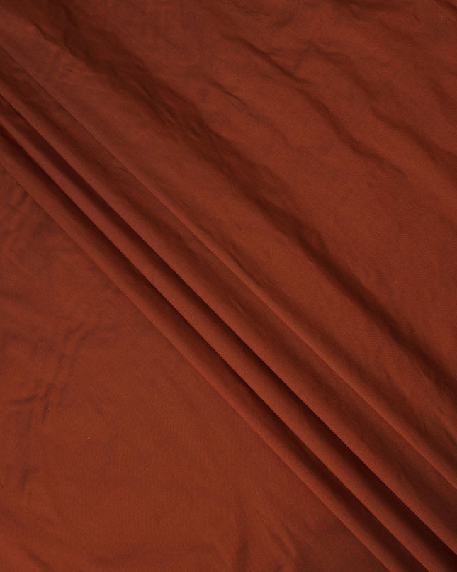 Rust Brown Plain Pure Raw Silk Fabric, 140 Cms Width, Made in India-D25984